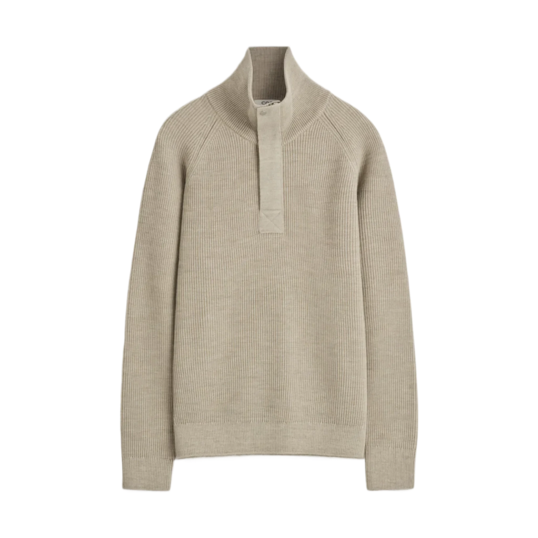 RIBBED WOOL HALF-ZIP JUMPER