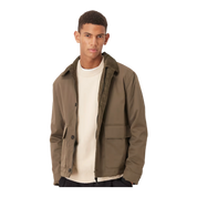 cotton mix short jacket in dark beige