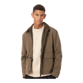 cotton mix short jacket in dark beige