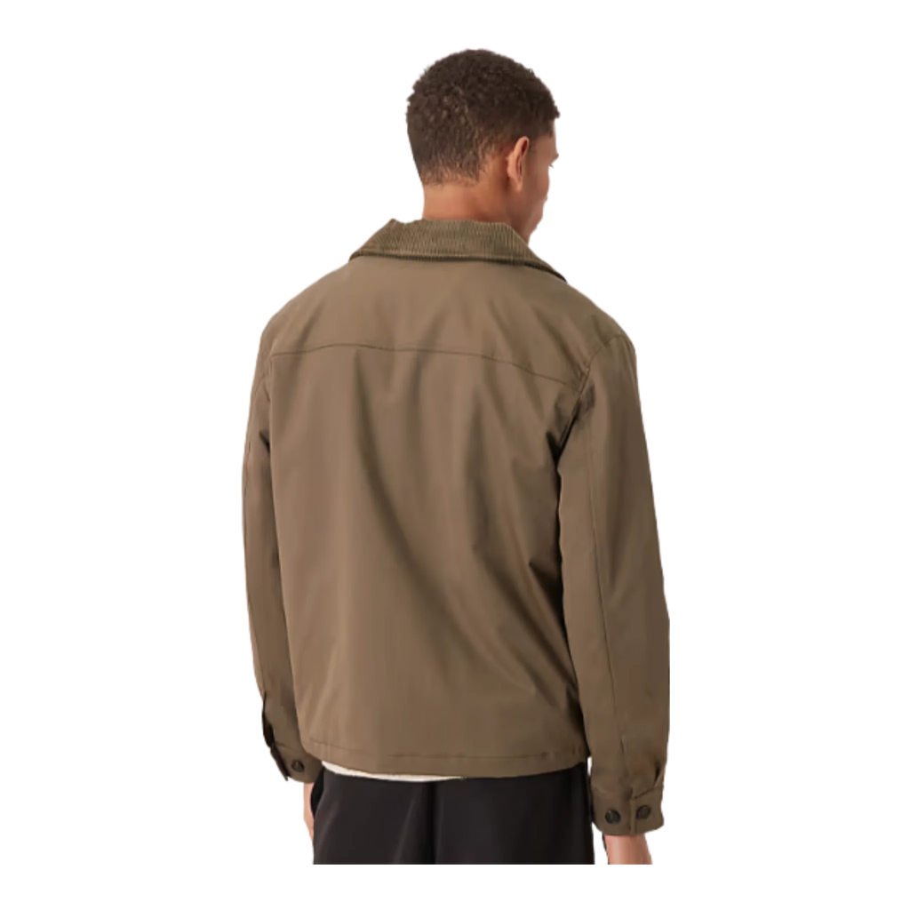 cotton mix short jacket in dark beige
