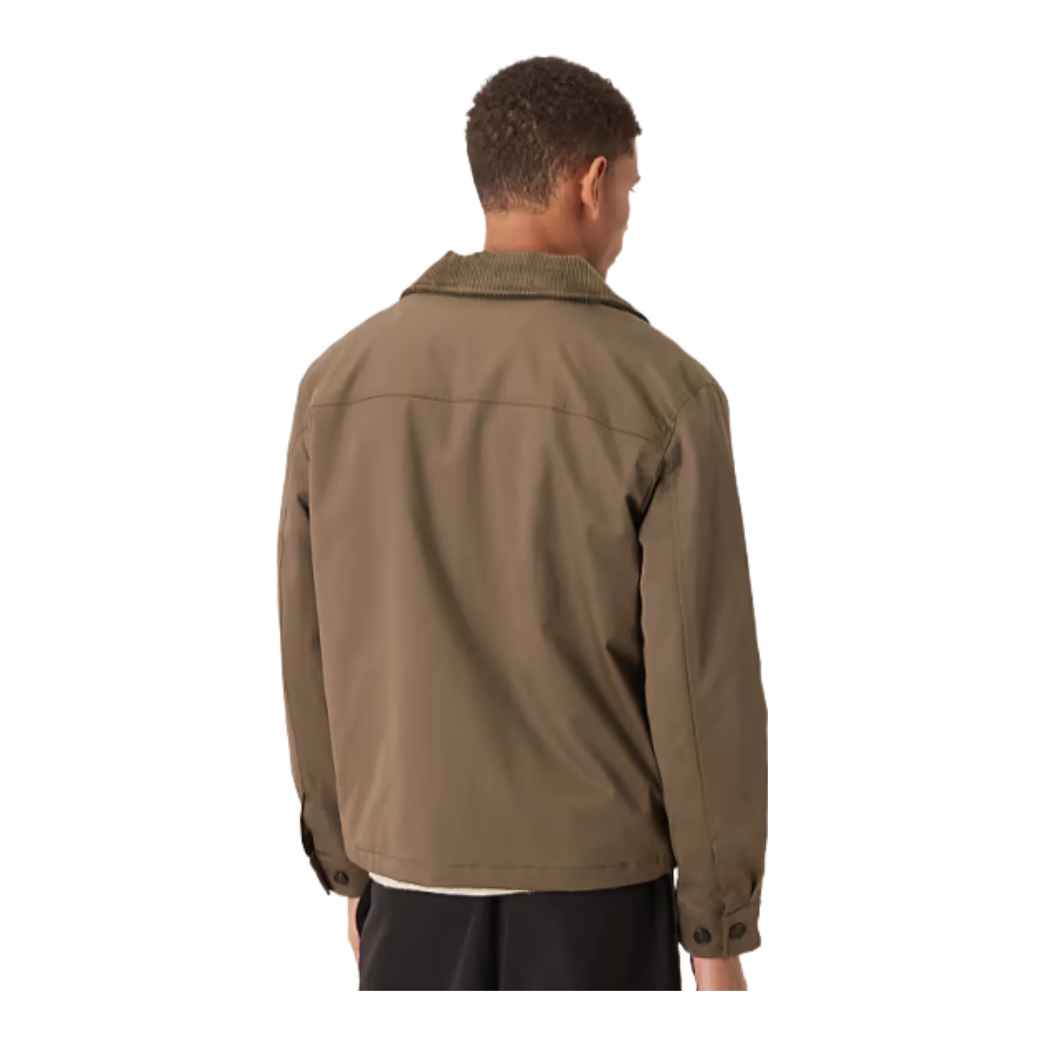 cotton mix short jacket in dark beige