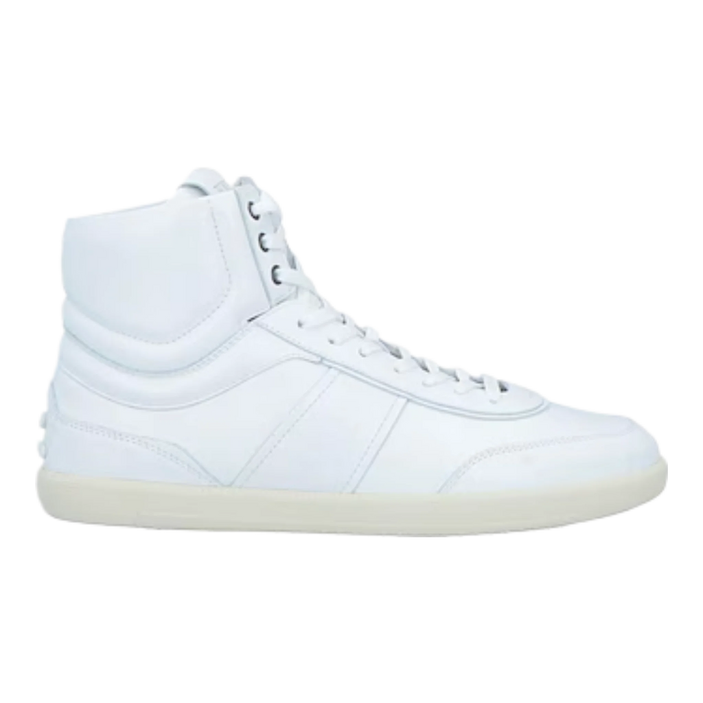 High top all white sneakers