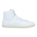 High top all white sneakers
