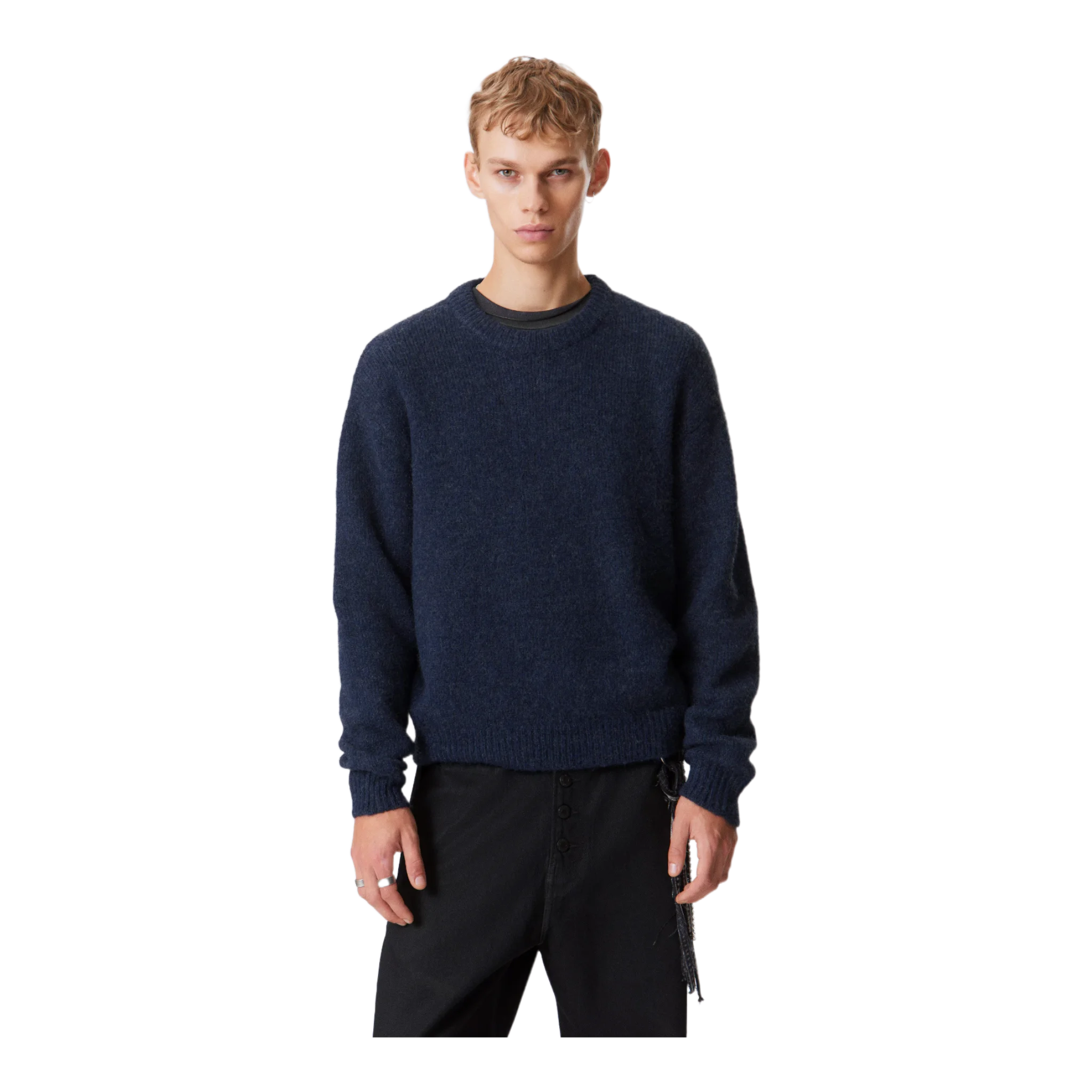 REGULAR KNITTED WOOL-BLEND SWEATER