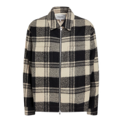 Checked cotton and wool-blend jacket