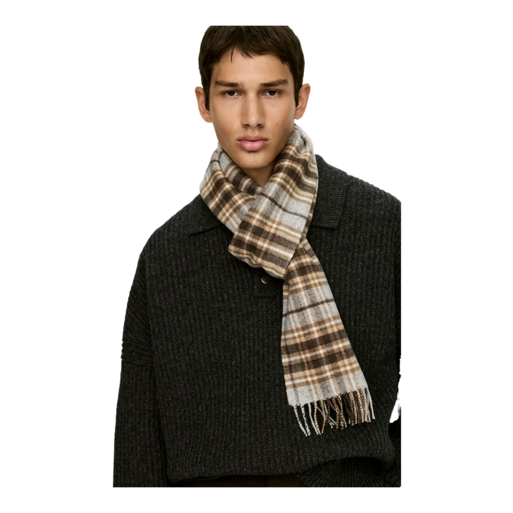 Checkered Wool Scarf