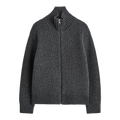 FUNNEL-NECK KNITTED WOOL JACKET