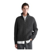 FUNNEL-NECK KNITTED WOOL JACKET