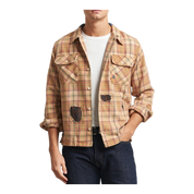 Carter Repaired Flannel Overshirt Orange/Tan