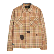 Carter Repaired Flannel Overshirt Orange/Tan