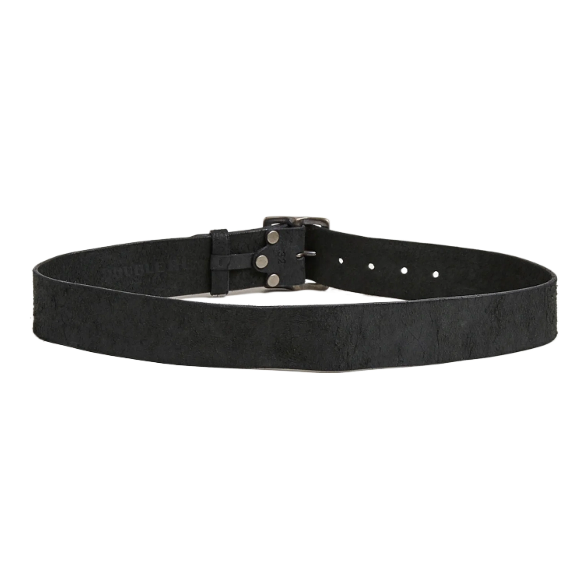 Jones Tumbled Leather Belt Black