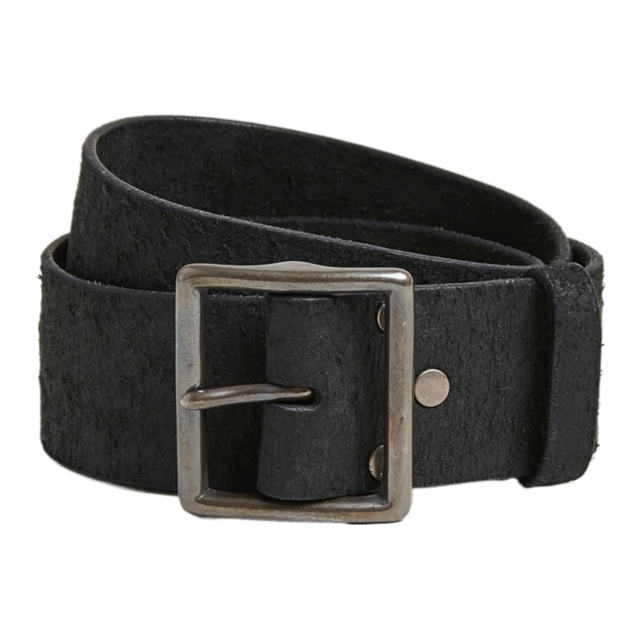 Jones Tumbled Leather Belt Black
