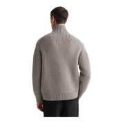 FUNNEL-NECK KNITTED WOOL JACKET