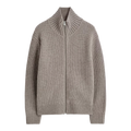 FUNNEL-NECK KNITTED WOOL JACKET
