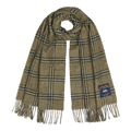 Checked Moon Tweed Wool Scarf Green