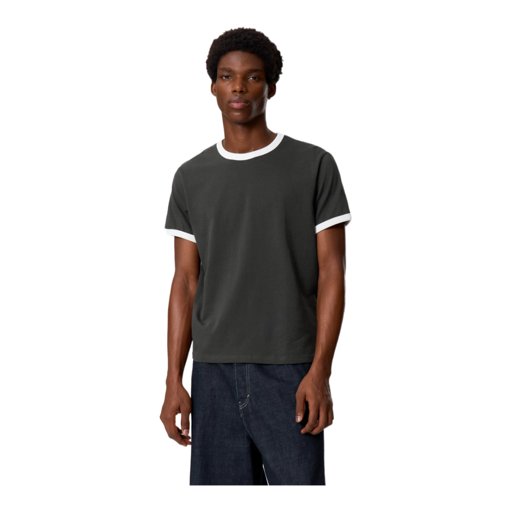 SHORT-SLEEVED CONTRAST TRIM COTTON T-SHIRT
