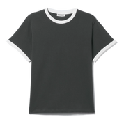 SHORT-SLEEVED CONTRAST TRIM COTTON T-SHIRT