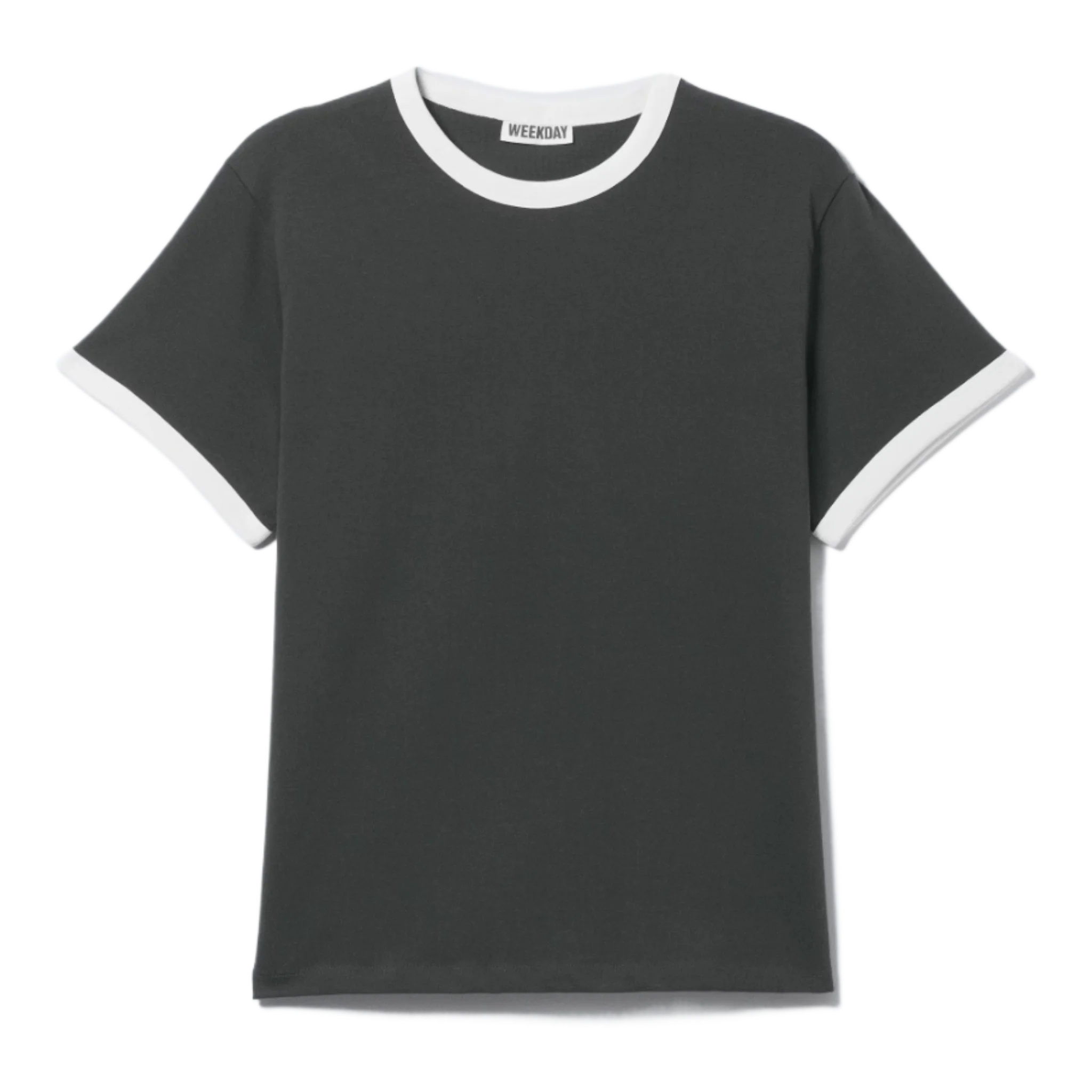 SHORT-SLEEVED CONTRAST TRIM COTTON T-SHIRT