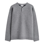 DOUBLE-FACED MERINO WOOL HENLEY JUMPER