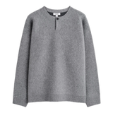 DOUBLE-FACED MERINO WOOL HENLEY JUMPER