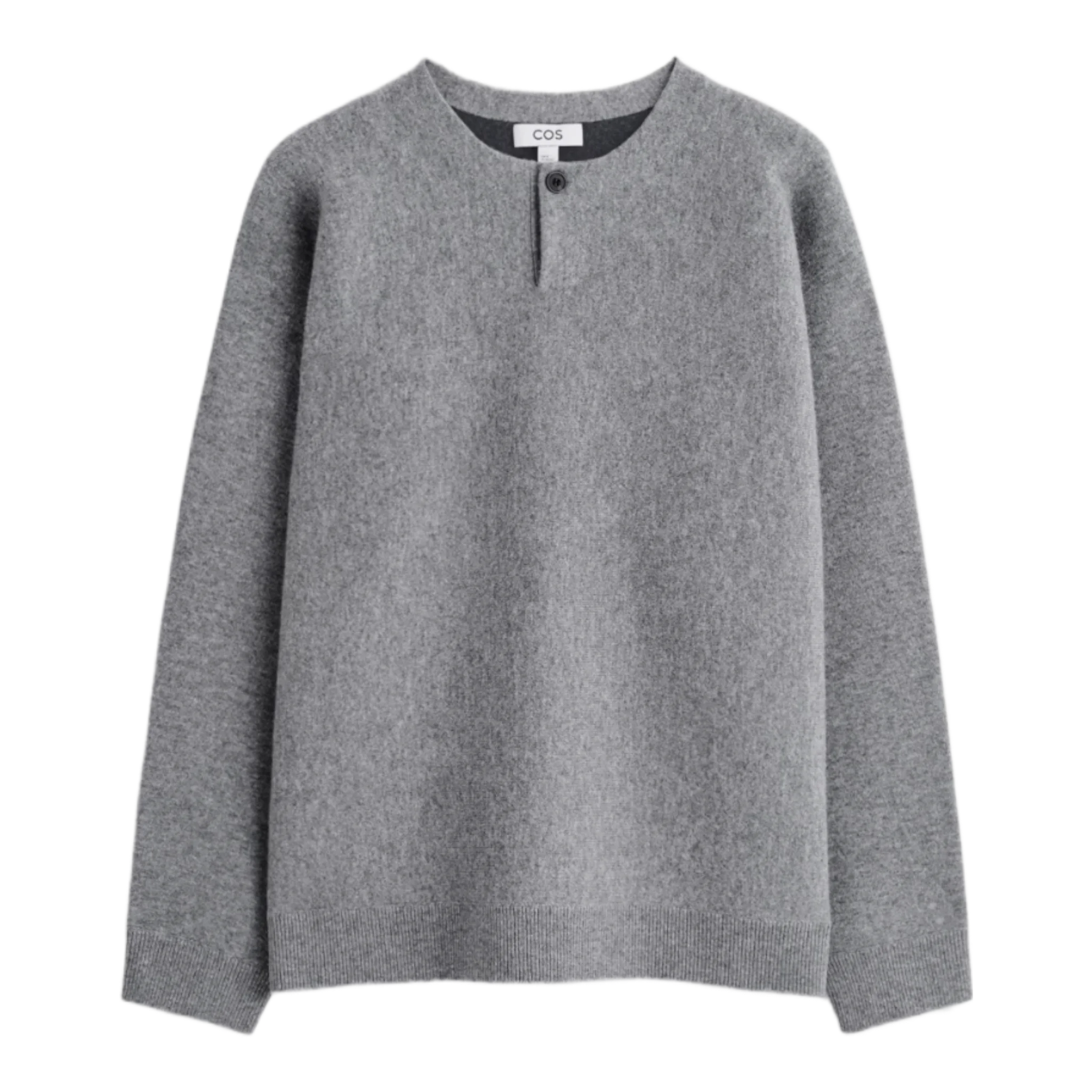 DOUBLE-FACED MERINO WOOL HENLEY JUMPER