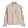COTTON-TWILL HALF-ZIP OVERSHIRT
