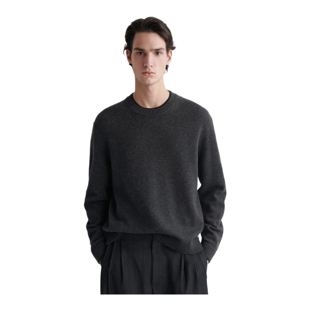 CONTRAST TIPPED MERINO WOOL JUMPER