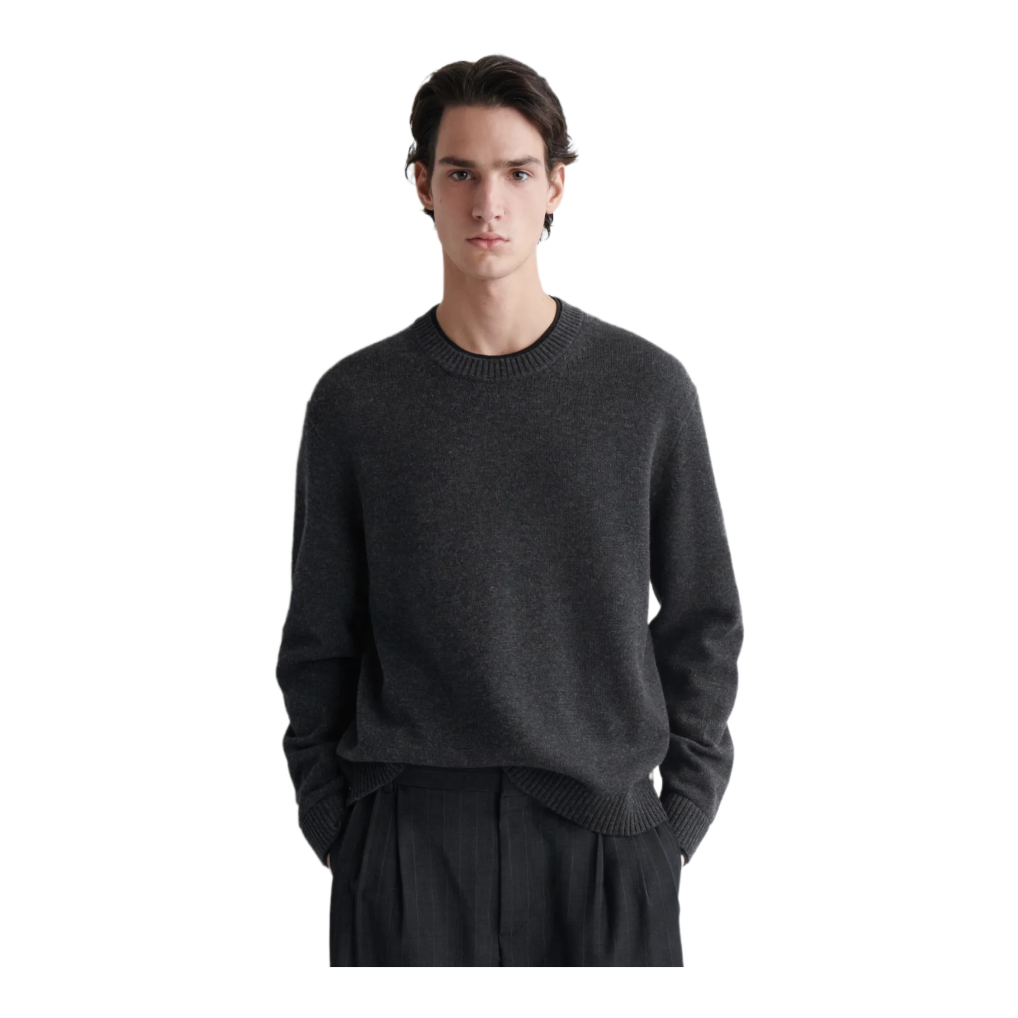 CONTRAST TIPPED MERINO WOOL JUMPER