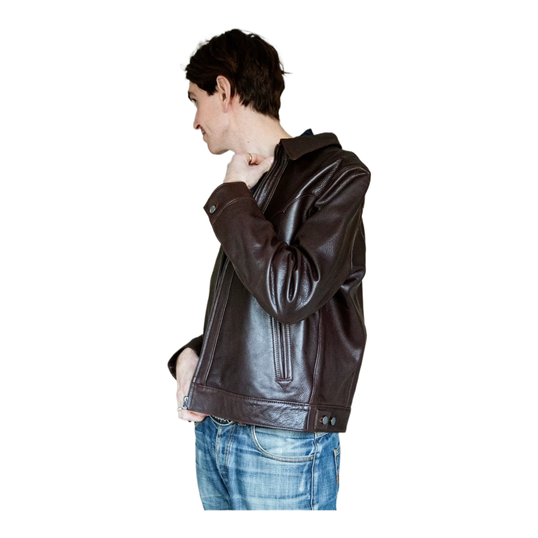 Joppe Western Leather Jacket Brown