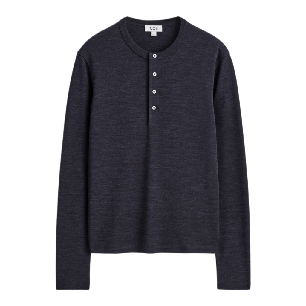 WOOL-BLEND HENLEY TOP