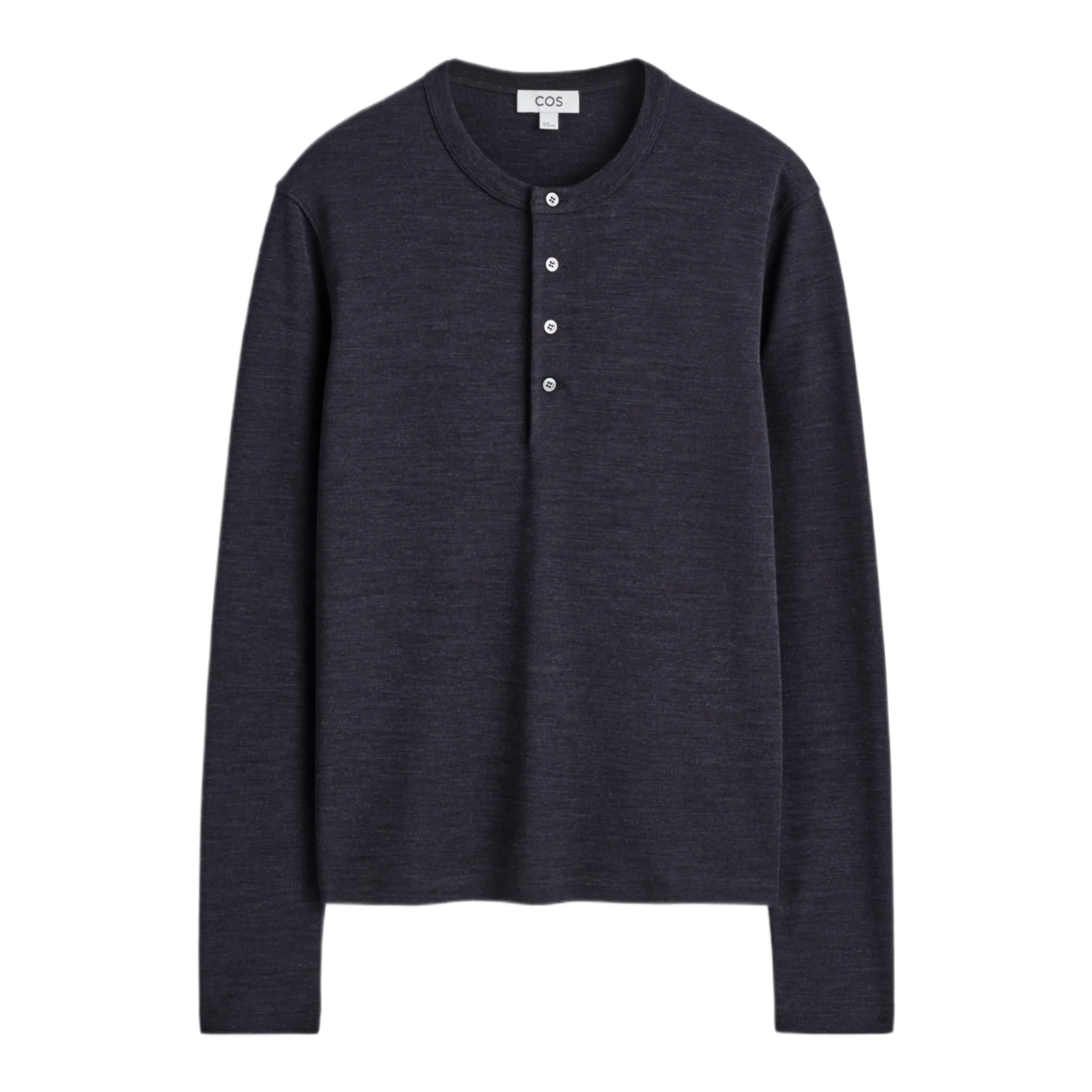 WOOL-BLEND HENLEY TOP