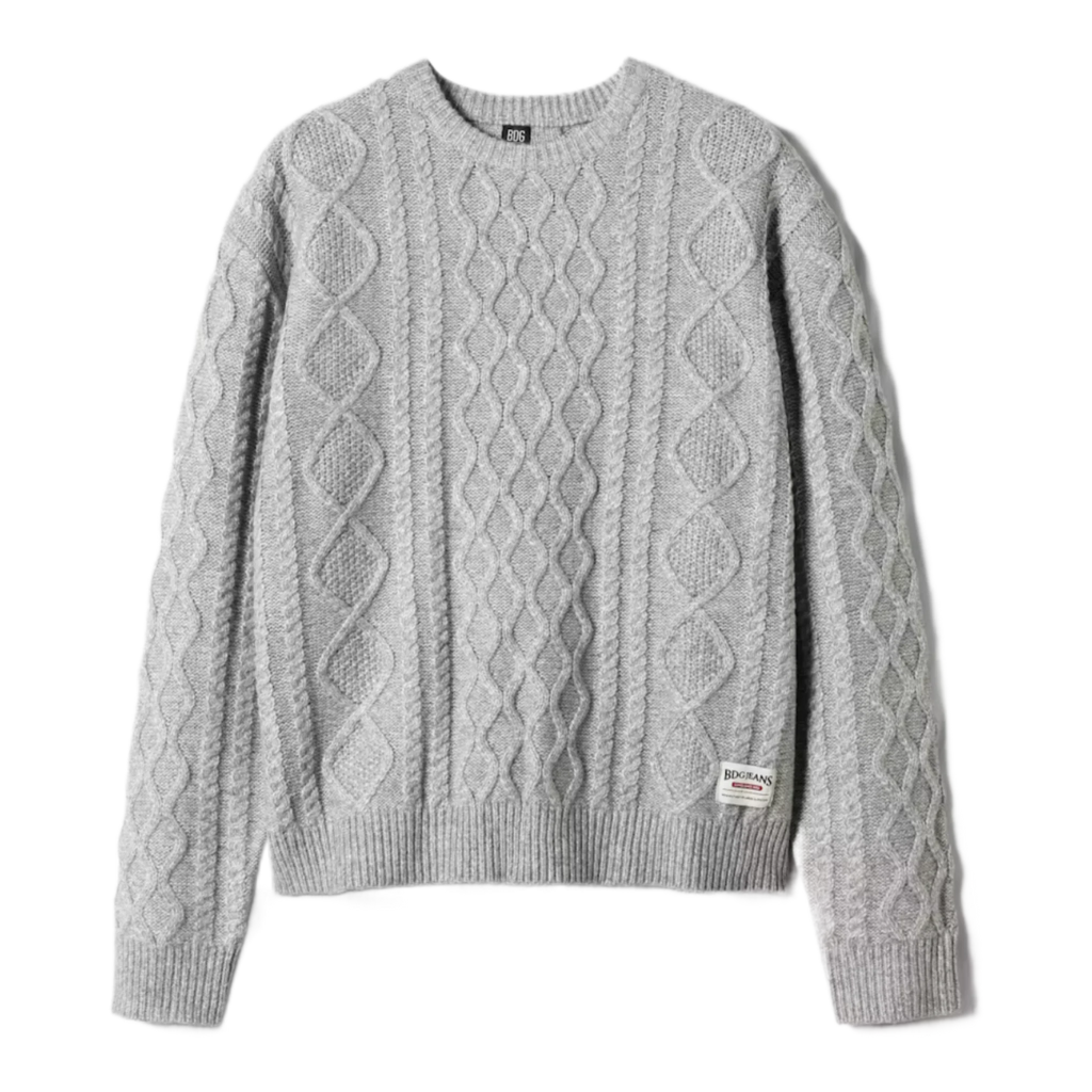 Grey Cable Knit Jumper