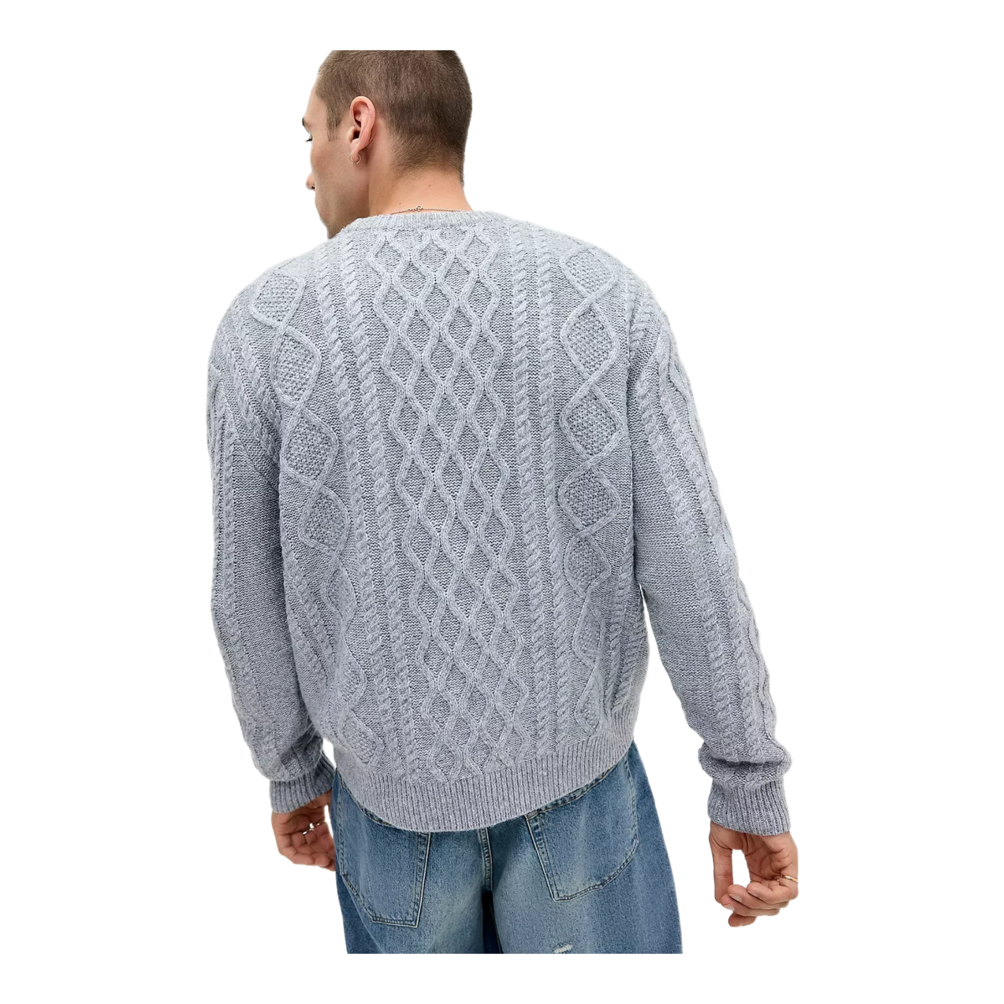 Grey Cable Knit Jumper