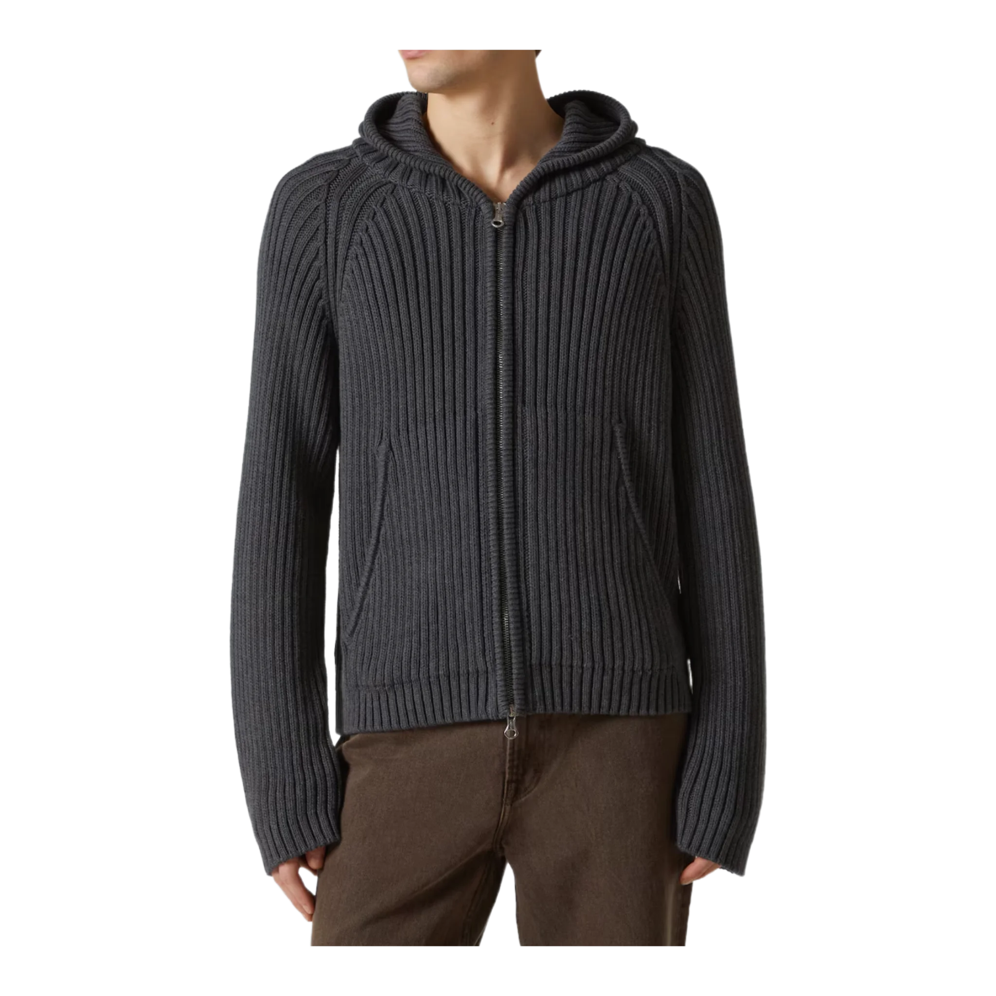 Level cotton zip-up hoodie