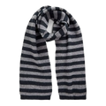 Dark Grey Stripe Thin Scarf