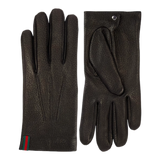 Web Stripe leather gloves