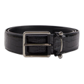 Croc-effect leather belt