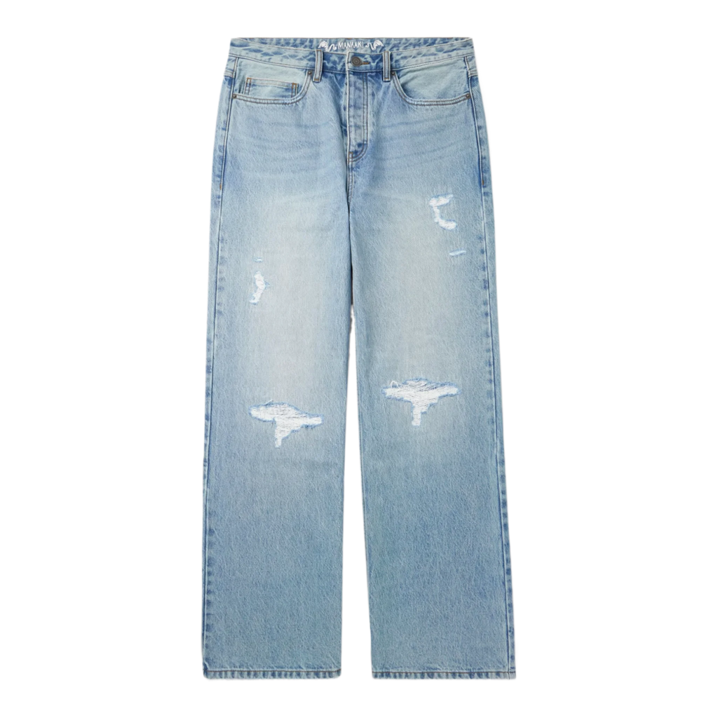 Rangi Straight-Leg Distressed Jeans
