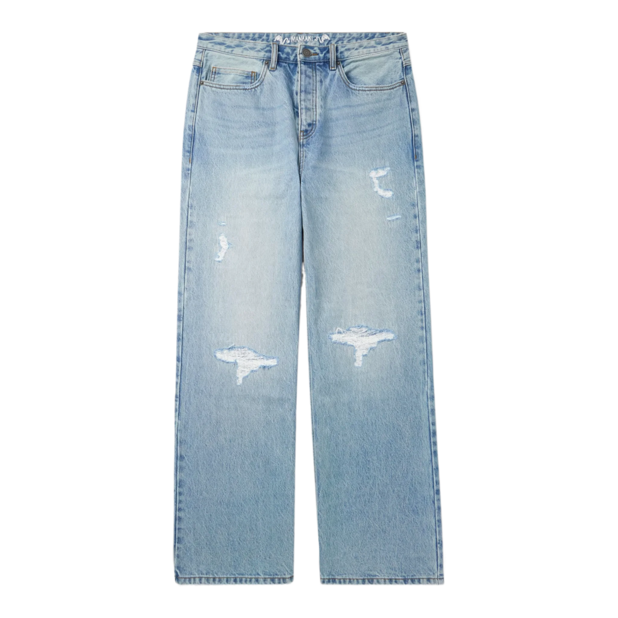 Rangi Straight-Leg Distressed Jeans