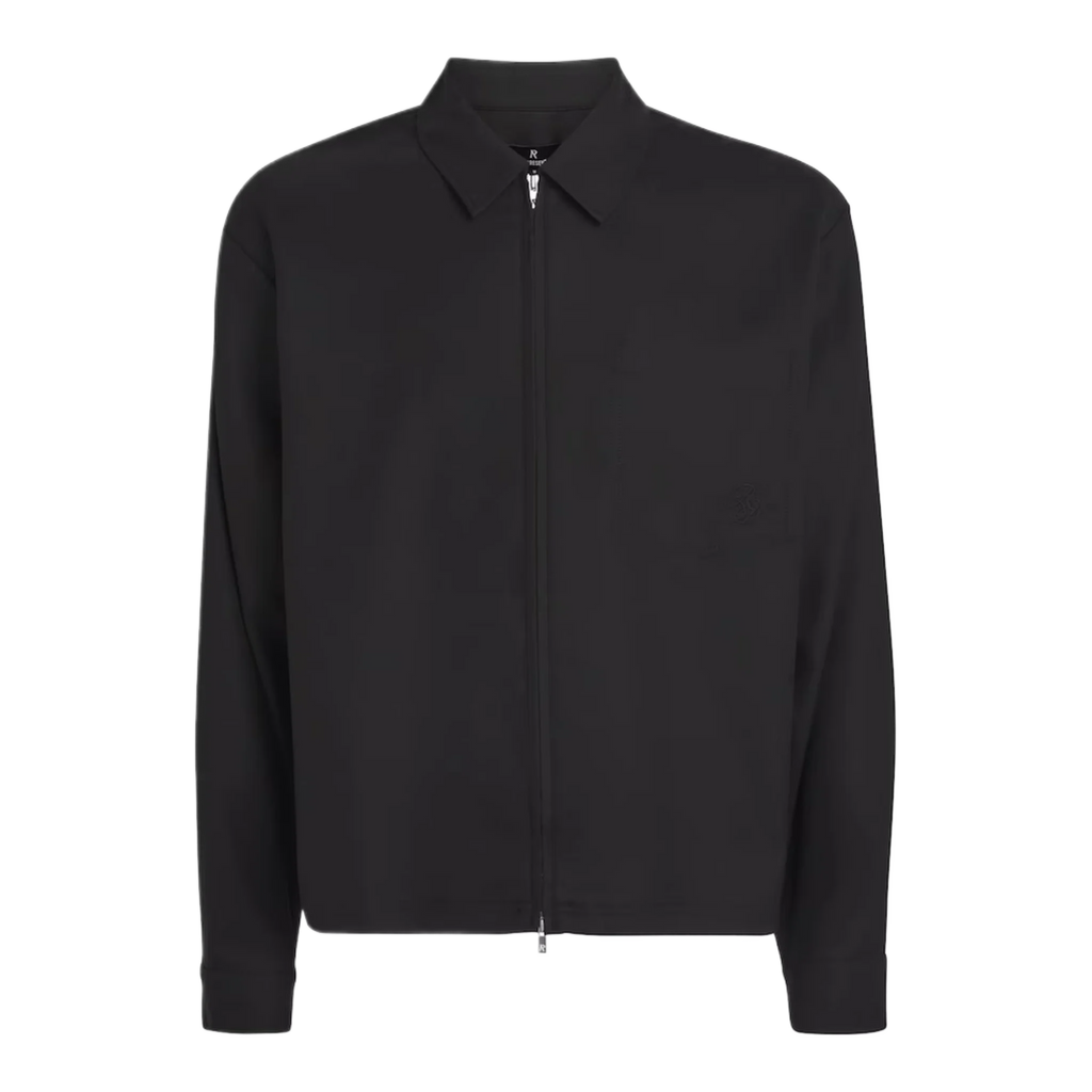 Black Zip-Up Overshirt Jet Black