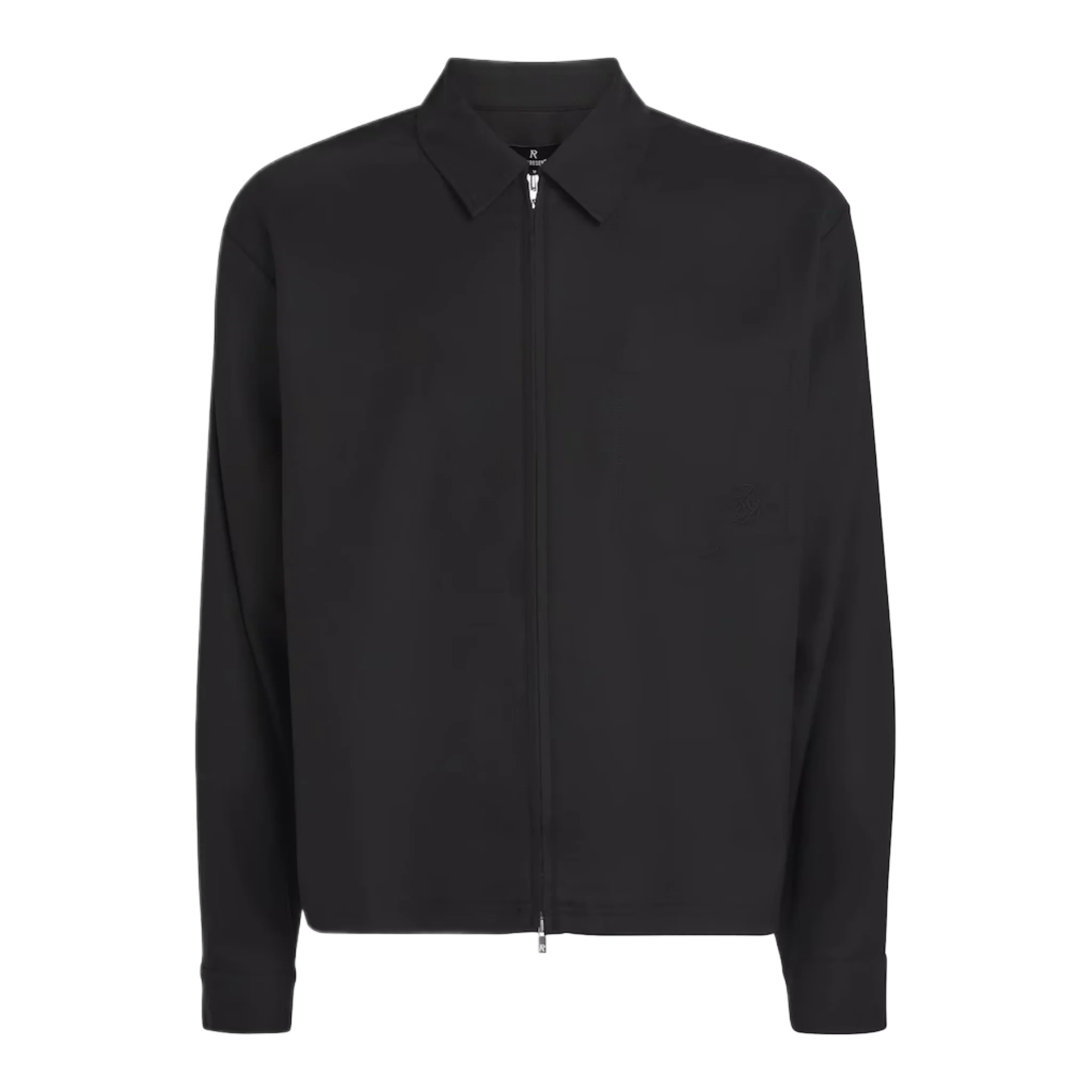 Black Zip-Up Overshirt Jet Black