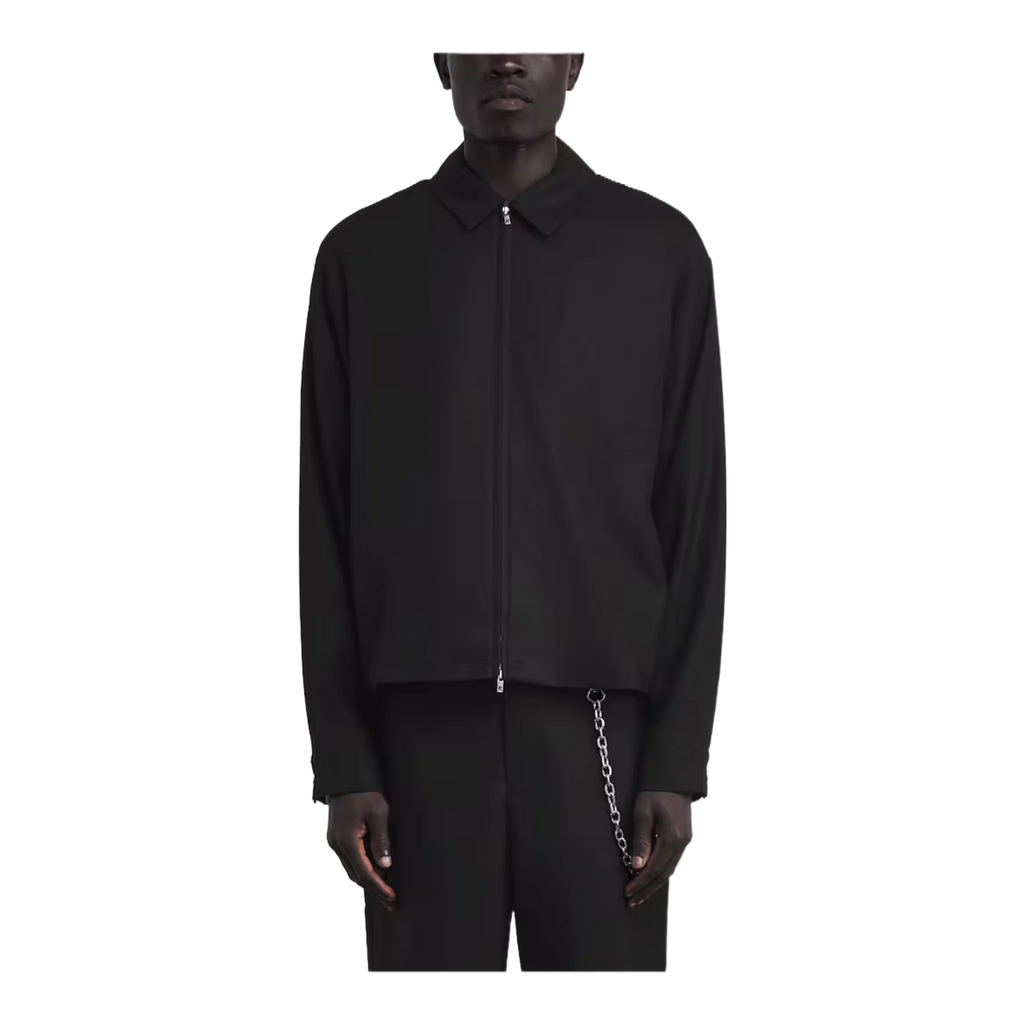 Black Zip-Up Overshirt Jet Black