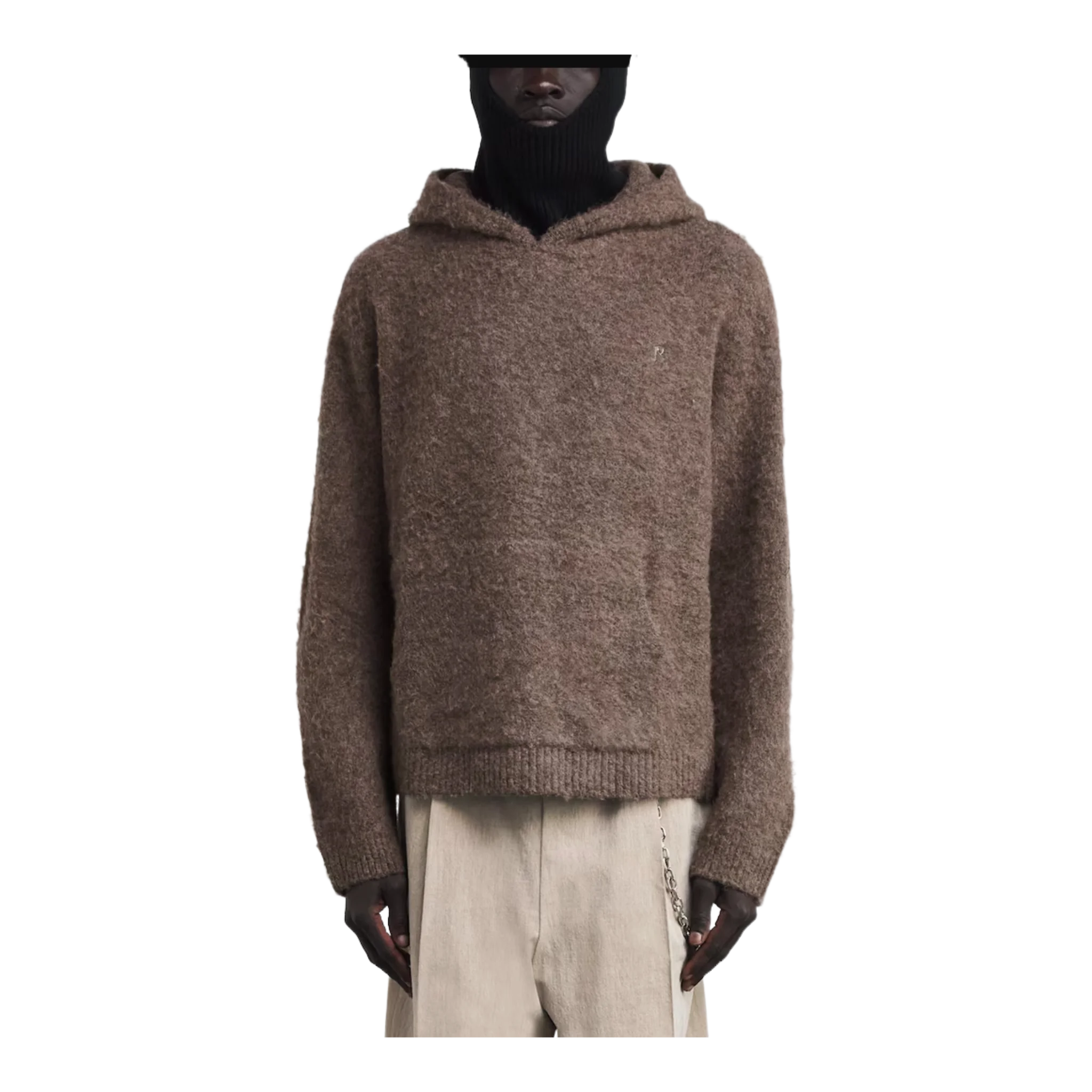 Brown Brushed Borg Hoodie