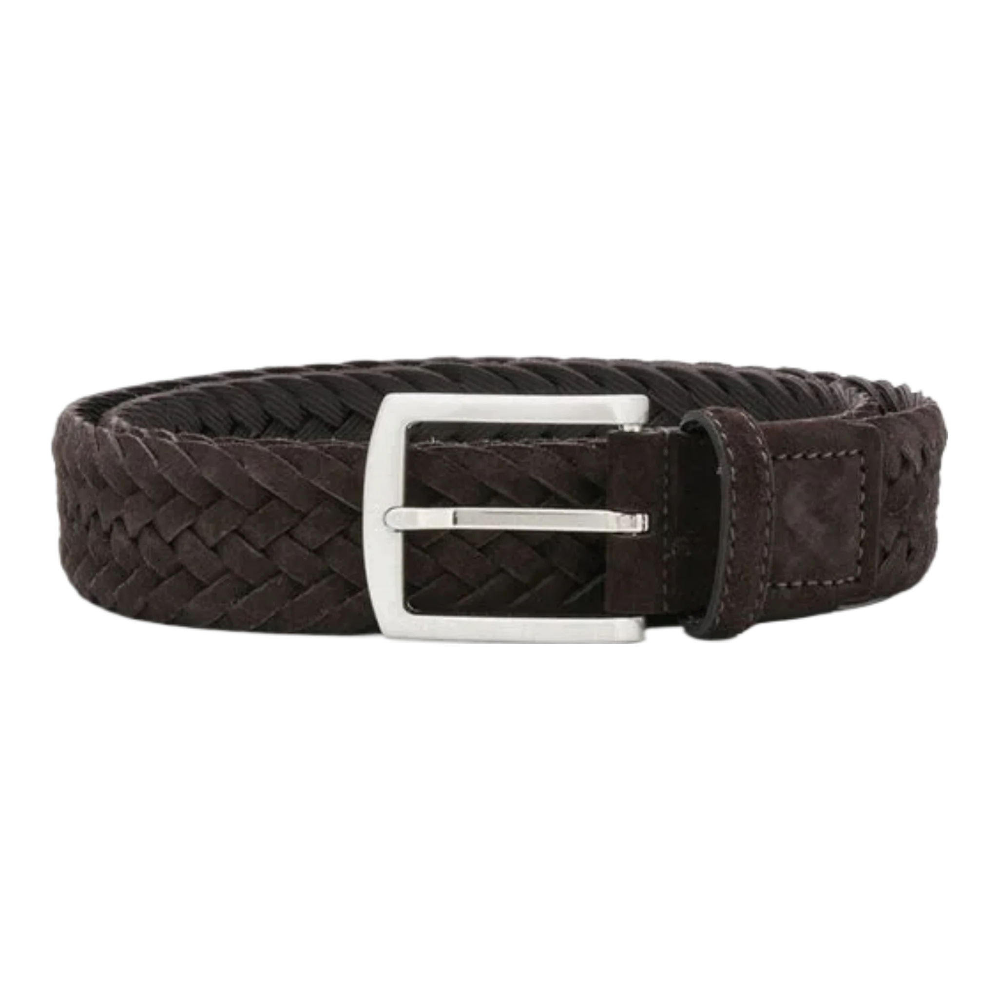 Brown Woven Suede Belt