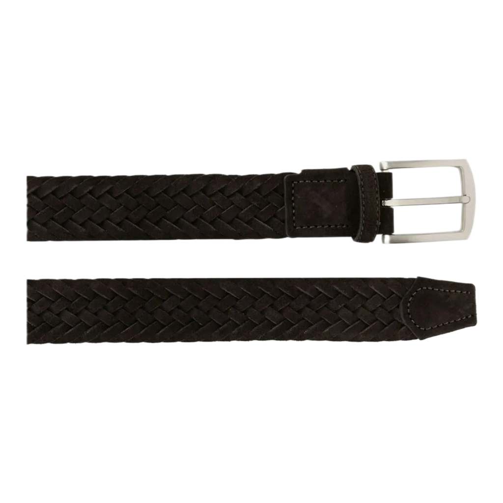 Brown Woven Suede Belt
