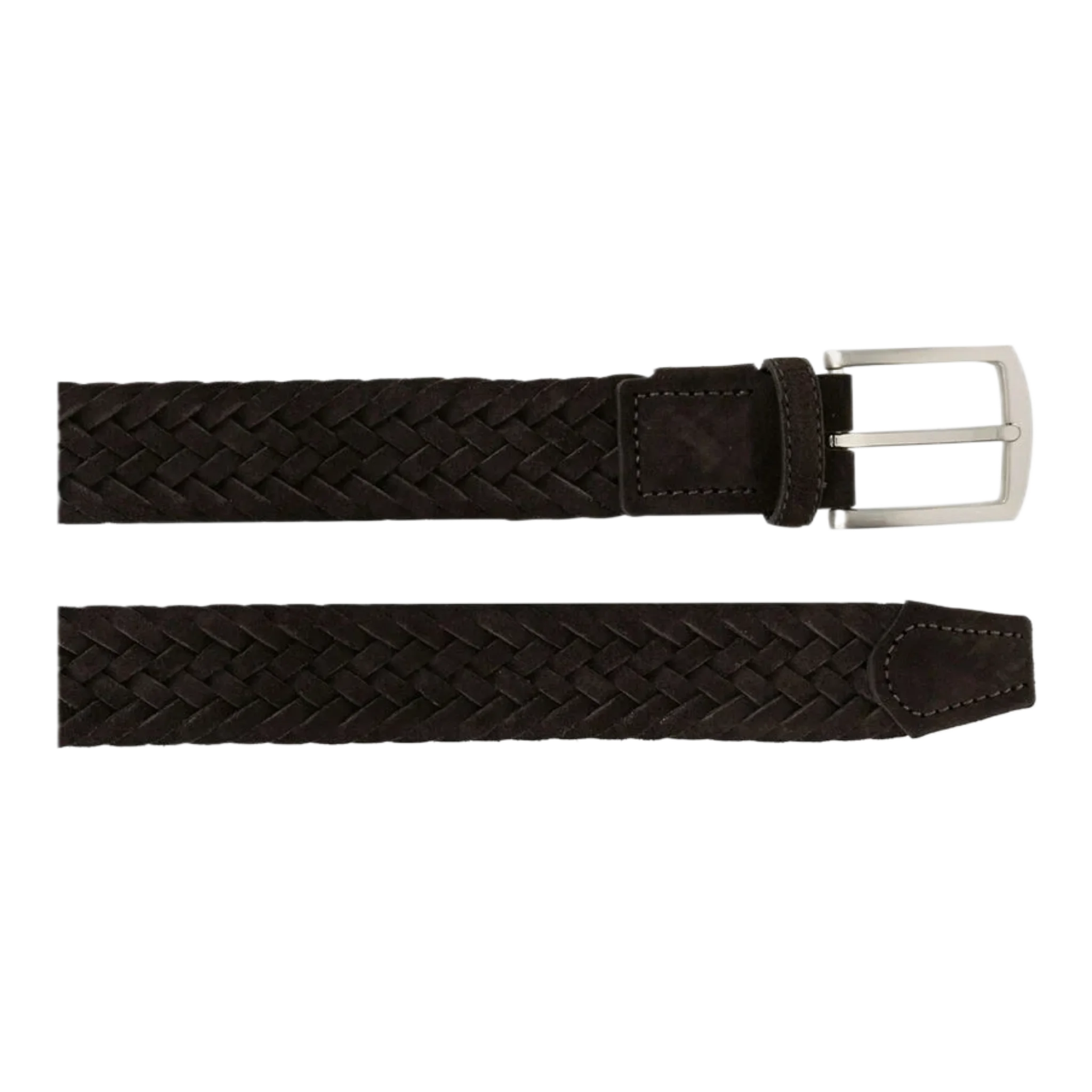 Brown Woven Suede Belt