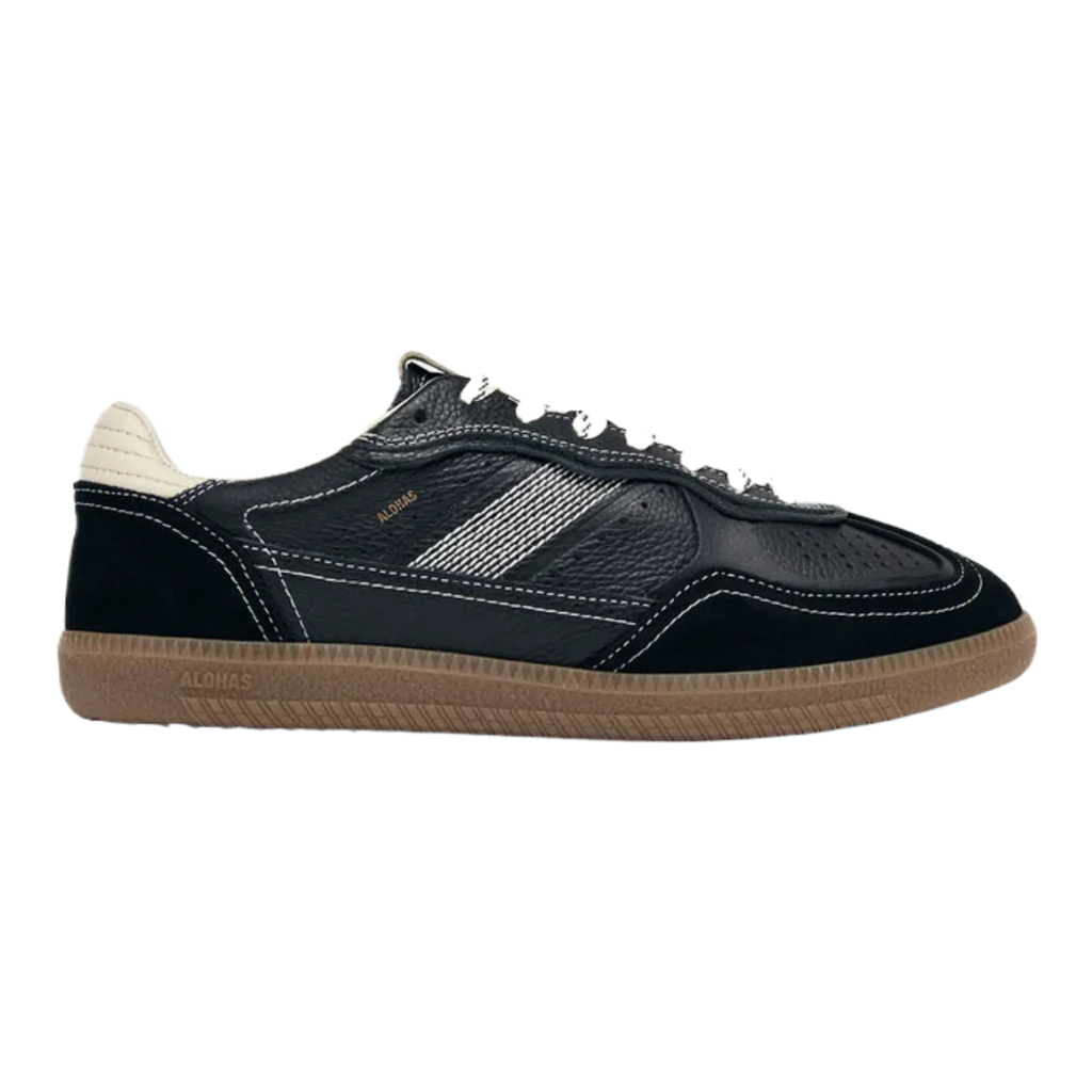 Tb.490 Rife Grain Black & Cream Leather Sneakers