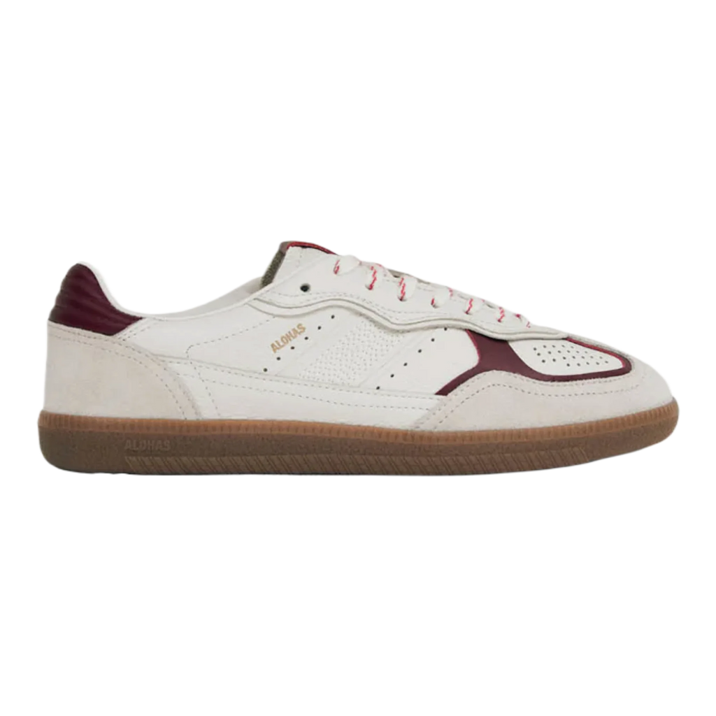 Tb.490 Rife Grain White Burgundy Leather Sneakers