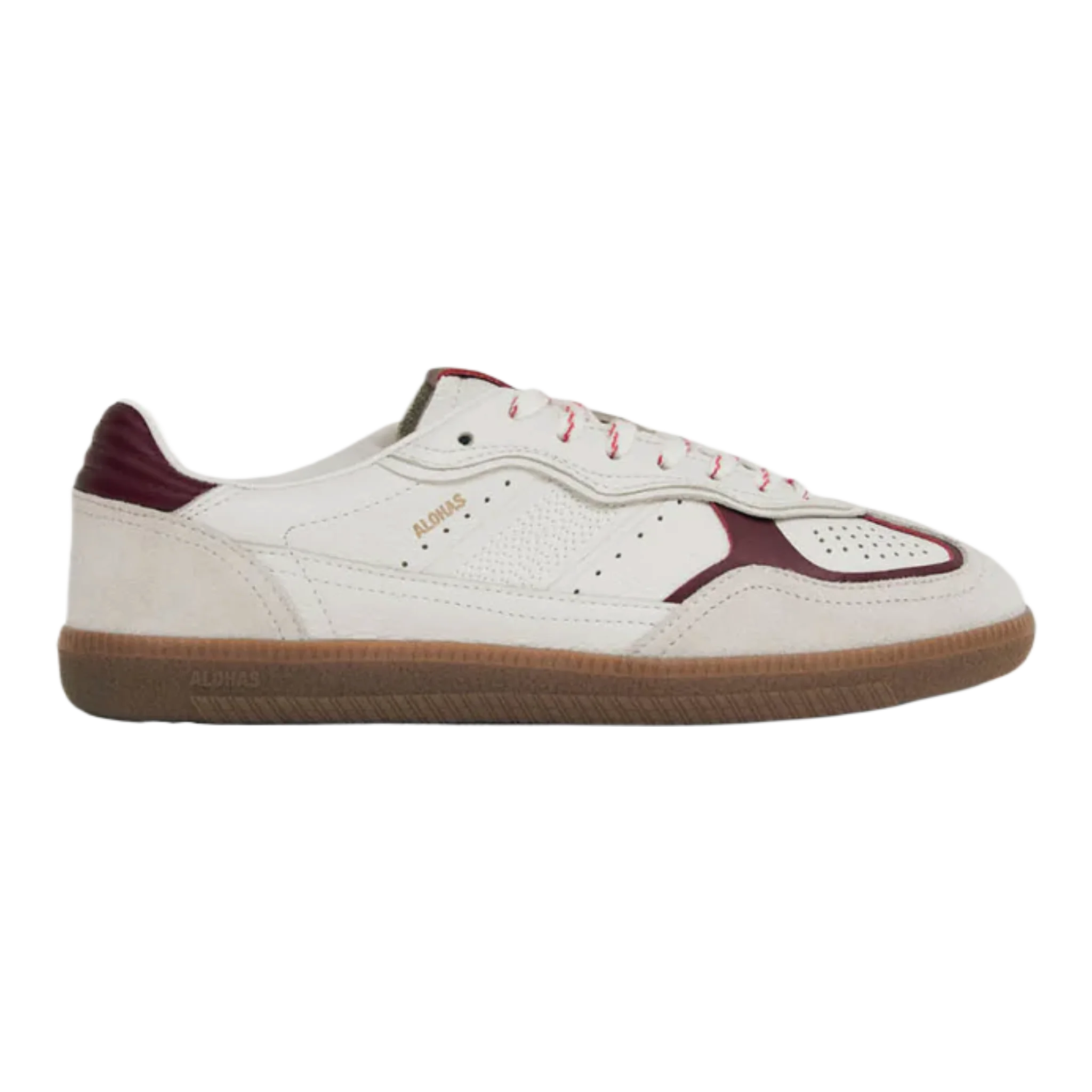Tb.490 Rife Grain White Burgundy Leather Sneakers