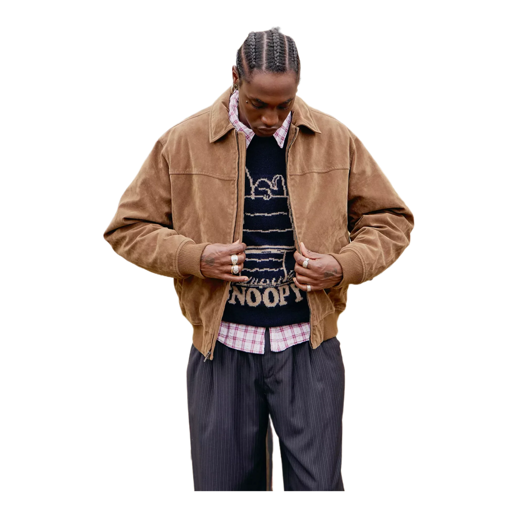 Tan Eric Faux Suede Jacket